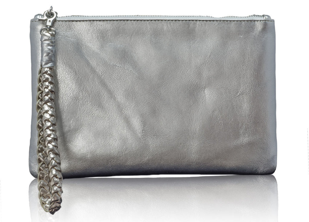 Sunset Two- tone Metallic Clutch in Gold and Silver