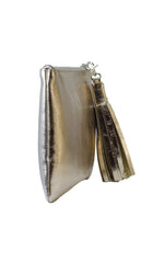 Sunset Two- tone Metallic Clutch in Gold and Silver
