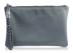 Sunset Two- tone Grey & Silver Metallic Clutch