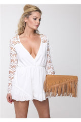 Raglan Fringe Clutch in Tan LTD EDITION