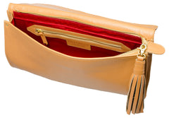 Raglan Fringe Clutch in Tan LTD EDITION