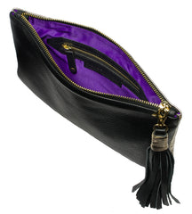 Sunset Two- tone Black & Gold Metallic Clutch