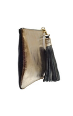 Sunset Two- tone Black & Gold Metallic Clutch