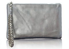 Sunset Two- tone Metallic Clutch in Gold and Silver