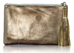 Sunset Two- tone Metallic Clutch in Gold and Silver