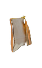 Sunset Two- tone Tan & Gold Metallic Clutch